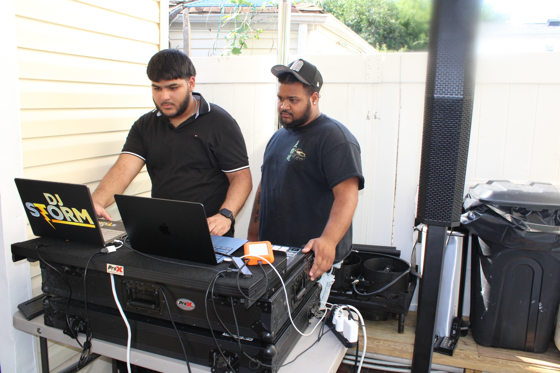 DJ Storm & crew behind the decks