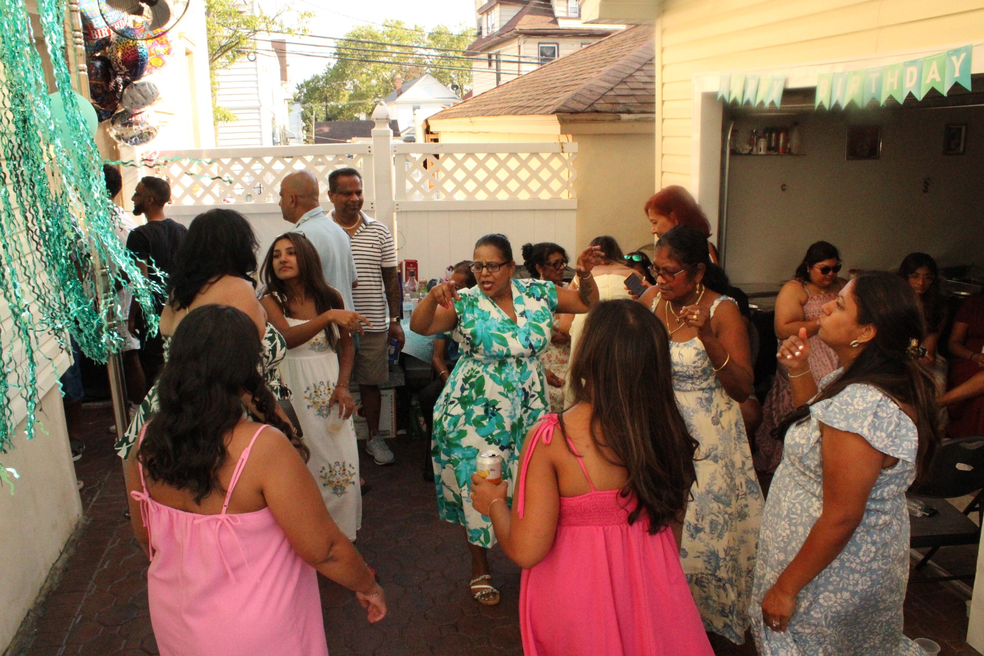 Backyard birthday dance floor